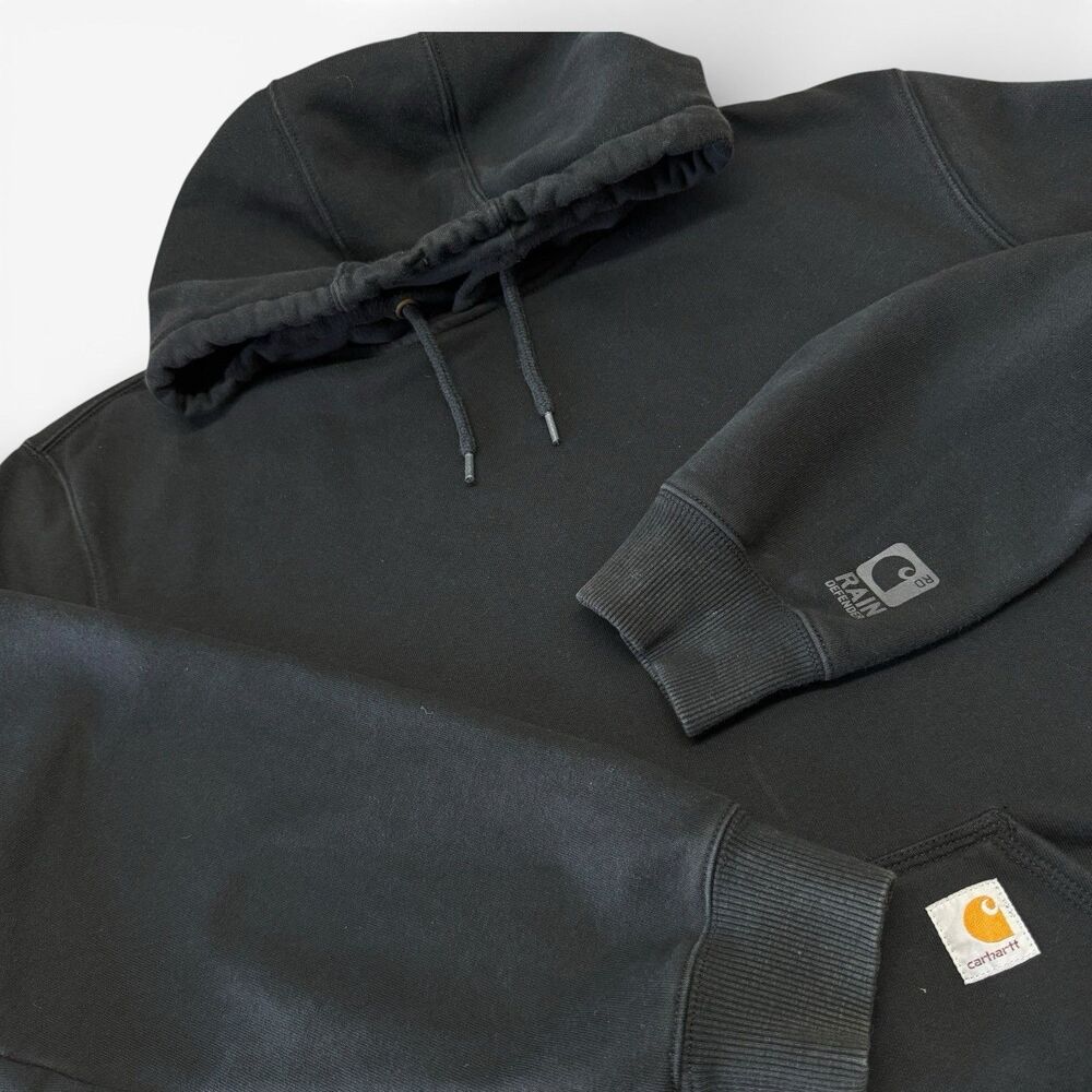 Carhartt Rain Defender Hoodie Men 2XL Tall Black Loose Fit Heavy Thick Workwear